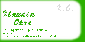 klaudia opre business card